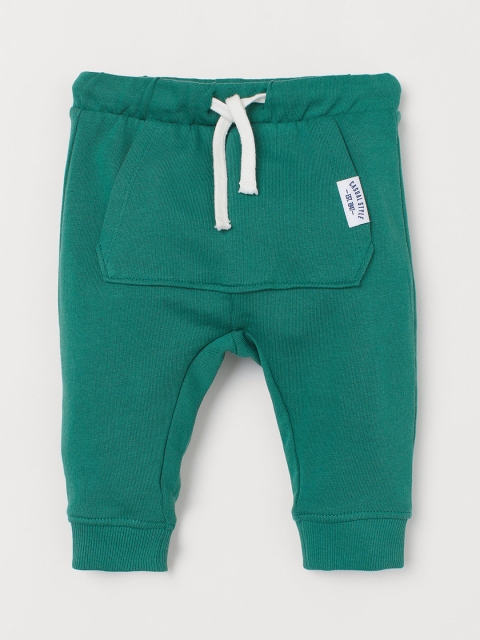 

H&M Boys Green Solid Cotton Joggers