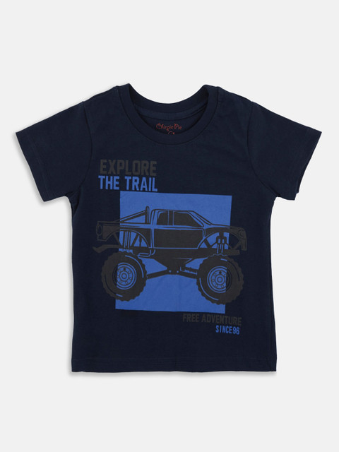 

Chirpie Pie by Pantaloons Boys Navy Blue Printed Round Neck T-shirt