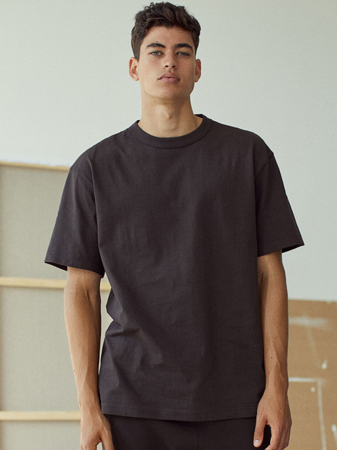 

H&M Men Brown Cotton T-shirt