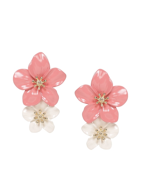 

AQUASTREET Pink & White Floral Drop Earrings