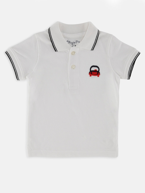 

Chirpie Pie by Pantaloons Boys White Solid Polo Collar T-shirt