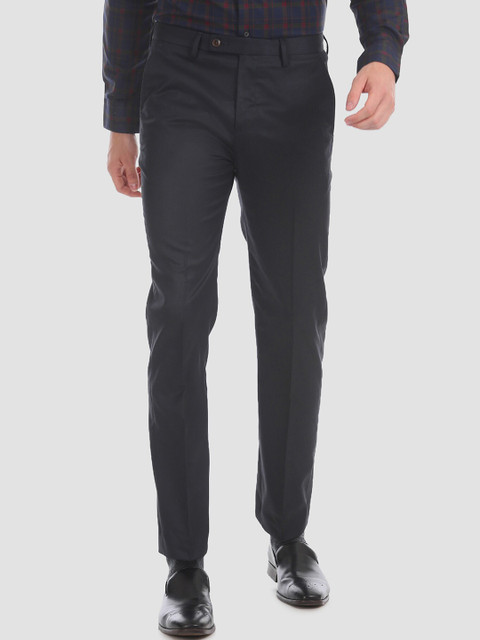 

Arrow Men Blue Regular Fit Solid Formal Trousers
