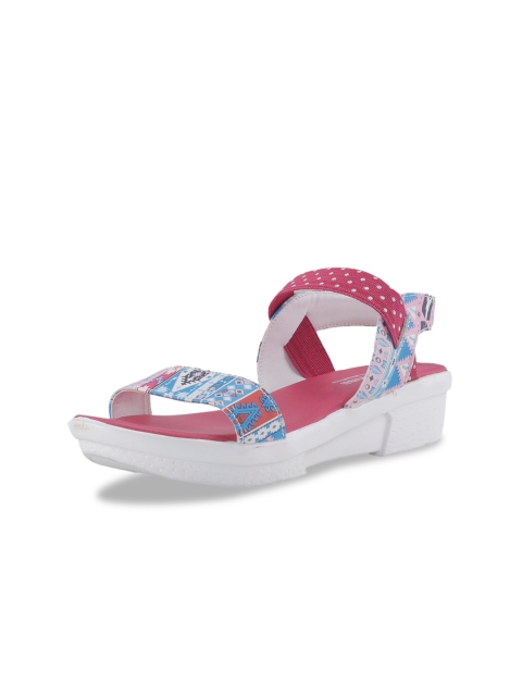 

Khadims Girls Pink & Blue Printed Platform Heels