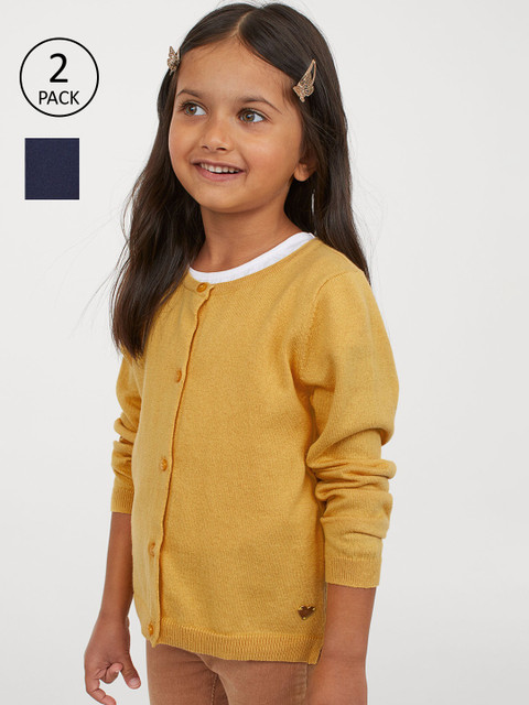 

H&M Girls 2-Pack Cotton Cardigans, Blue