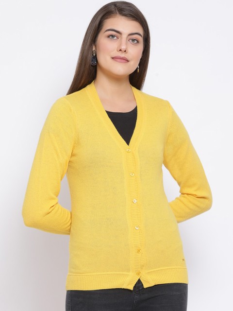 

Monte Carlo Women Yellow Solid Cardigan