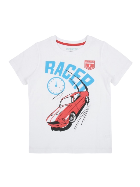 

CHALK by Pantaloons Boys White Red Printed Round Neck Pure Cotton T-shirt