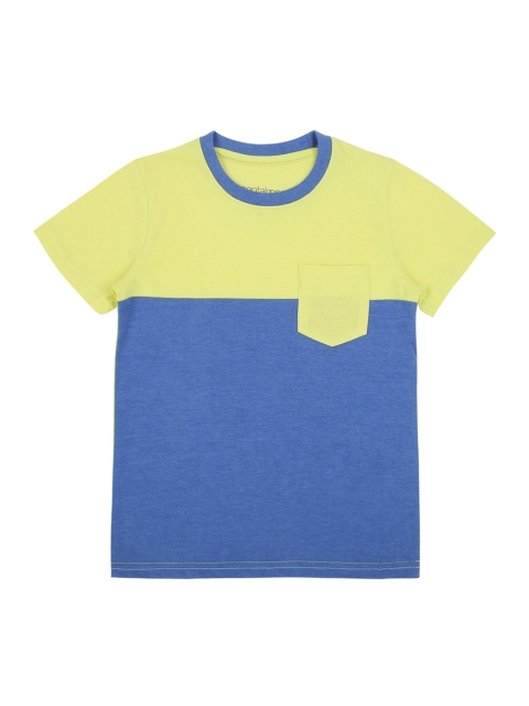 

CHALK by Pantaloons Boys Yellow & Blue Colourblocked Round Neck T-shirt
