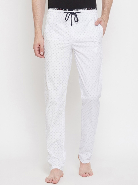 

Crimsoune Club Men White Printed Lounge Pants
