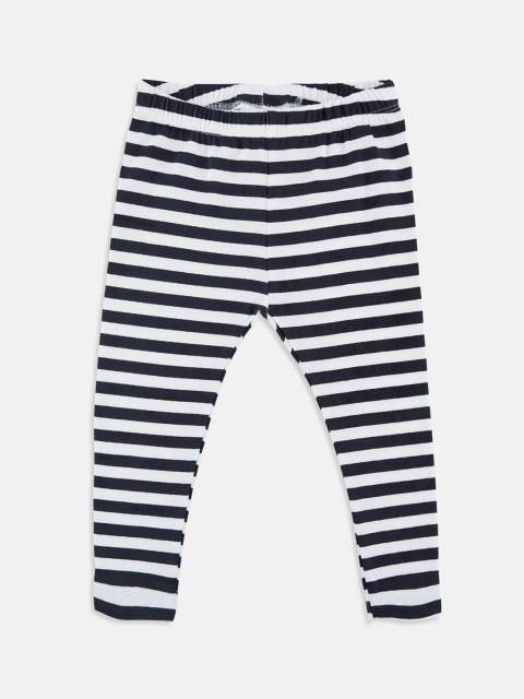 

Chirpie Pie by Pantaloons Girls Navy Blue & White Striped Ankle-Length Leggings