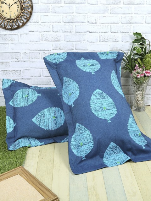 

Soumya Set of 2 Blue Printed Pillow Covers