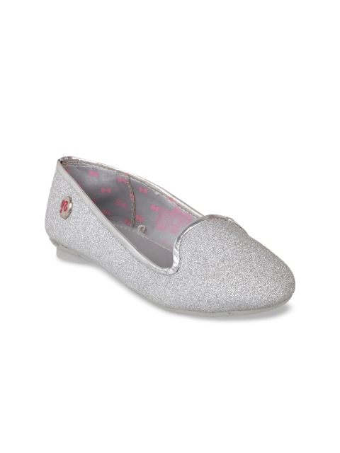 Kids Ville Girls Silver-Toned Embellished Barbie Ballerinas