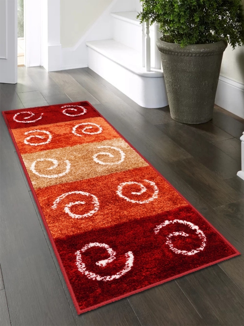 

Story@home Brown & Orange Geometric Indoor Soft Floor Runner