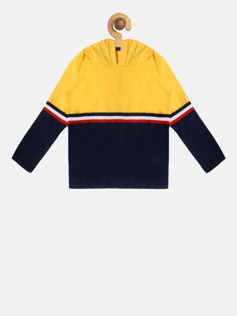 

Lazy Shark Boys Yellow & Black Colourblocked Hood T-shirt