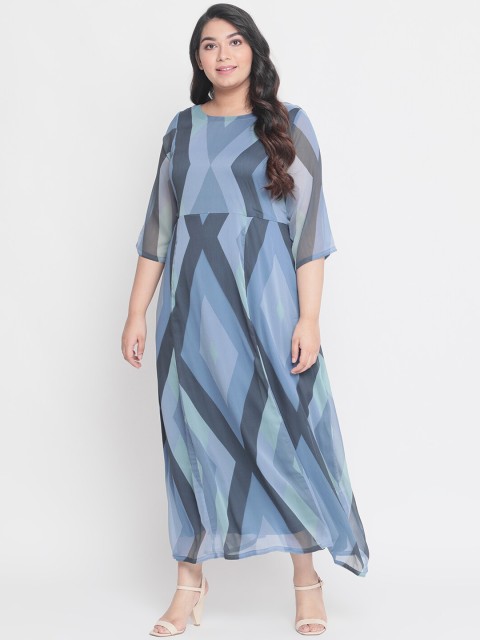 

Amydus Women Blue Printed Maxi Dress