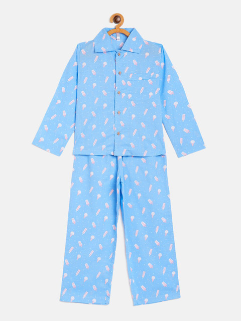 

Stylo Bug Unisex Kids Blue & Pink Popsicle Print Night suit