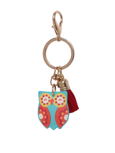 

Chumbak Multicolored Floral Owl Tasselled Bag Charm, Multi