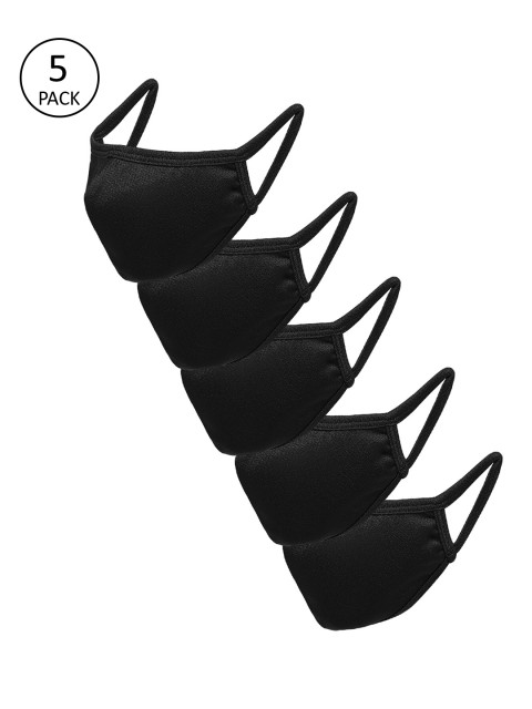 

BOLTS and BARRELS Unisex 2Ply 5Pcs Protective Outdoor Face Masks, Black