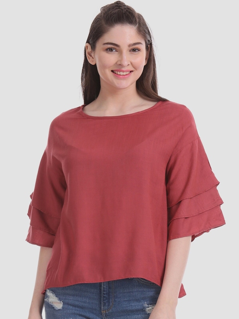 

Aeropostale Women Pink Solid Top