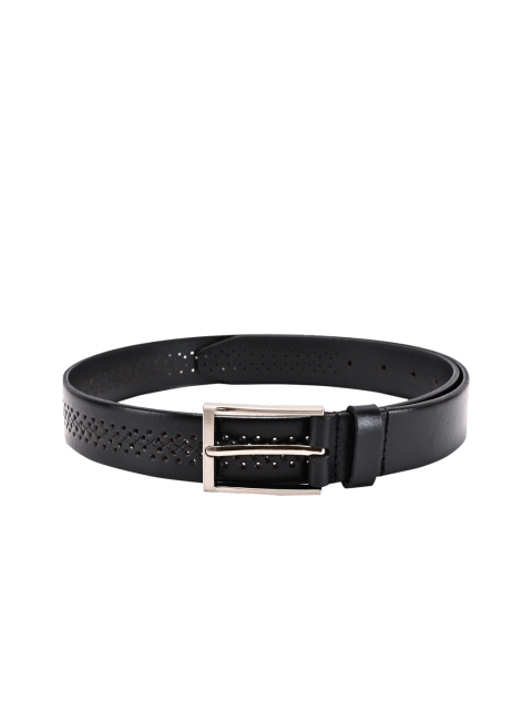 

BuckleUp Men Black Solid Leather Belt