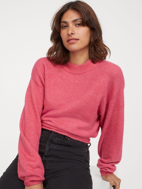 

H&M Women Pink Tie-Back Knitted Jumper