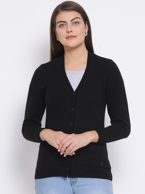 

Monte Carlo Women Black Solid Cardigan Sweater