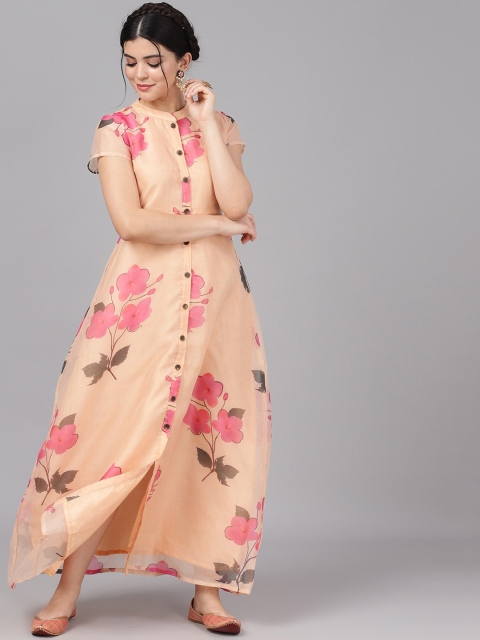 

AKS Women Cream-Coloured Printed Maxi Dress