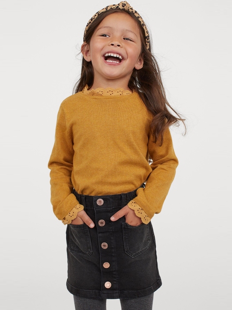 H&M Girls Mustard Yellow Collared Jumper