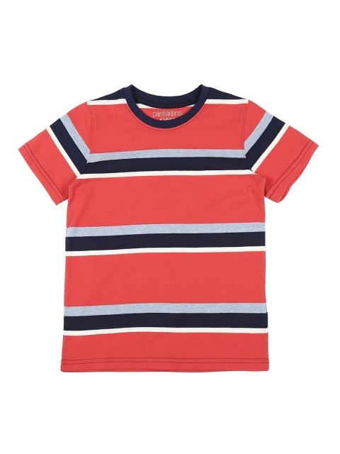 

CHALK by Pantaloons Boys Red Striped Round Neck T-shirt