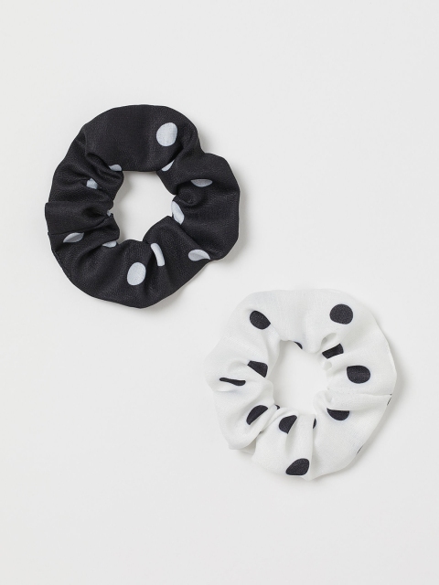 

H&M Girls Printed 2-Pack Large Scrunchies, White