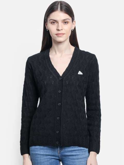 

Monte Carlo Women Black Solid Cardigan Sweater