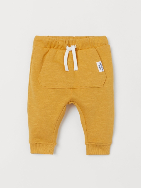 

H&M Boys Yellow Solid Cotton Joggers