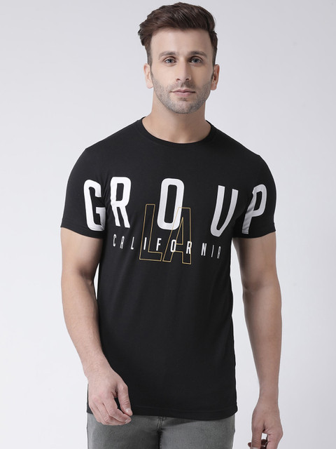 

COBB Men Black & White Printed Round Neck T-shirt