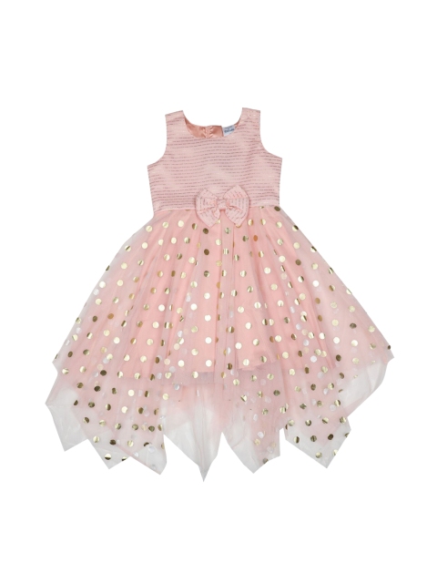 

Doodle Girls Pink & Silver-Toned Printed Fit and Flare Dress