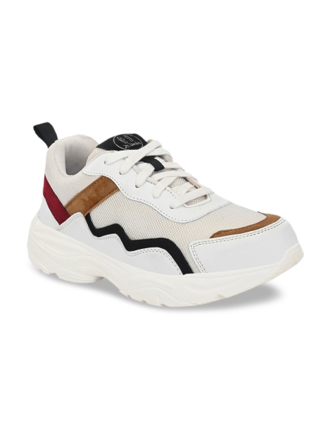 

mr.wonker Men White & Black Lightweight Colourblocked Sneakers