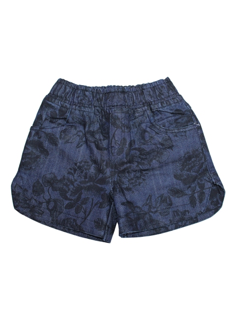 

KiddoPanti Girls Blue Printed Regular Shorts