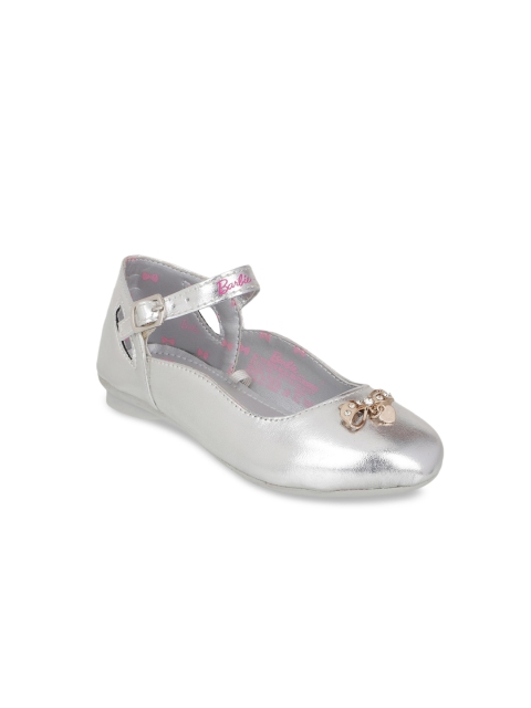 

Kidsville Grey Color Barbie Printed Ballerina for Girls, Silver
