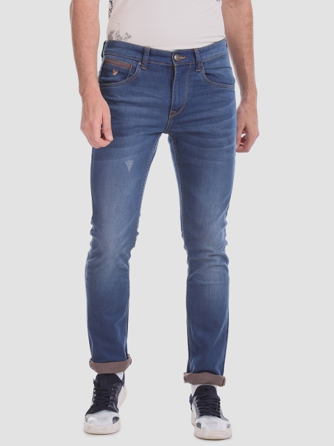 

U.S. Polo Assn. Men Blue Skinny Fit Mid-Rise Clean Look Jeans