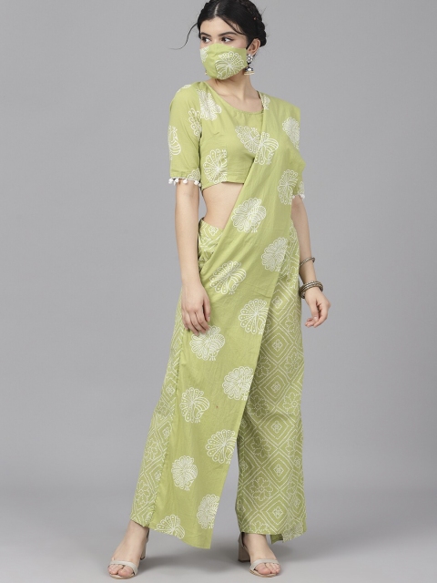 

AKS Green Printed Saree