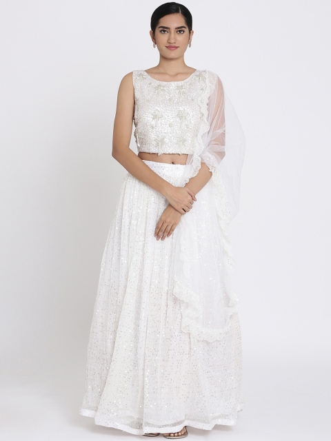 

Koskii White Ready to Wear Lehenga & Blouse with Dupatta
