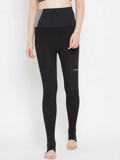 

C9 AIRWEAR Women Black Solid Open Toe Yoga Tights