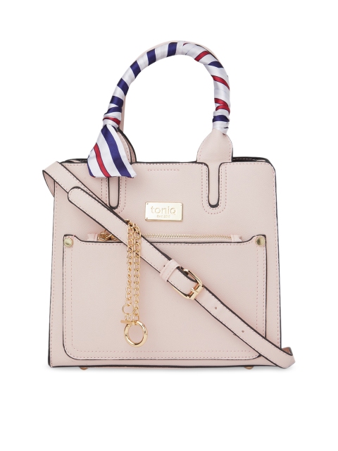 

ToniQ Peach-Coloured Solid Handheld Bag