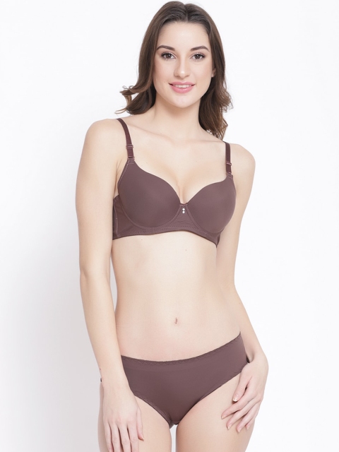 

PrettyCat Women Brown Solid Lingerie Set PC-SET-6010