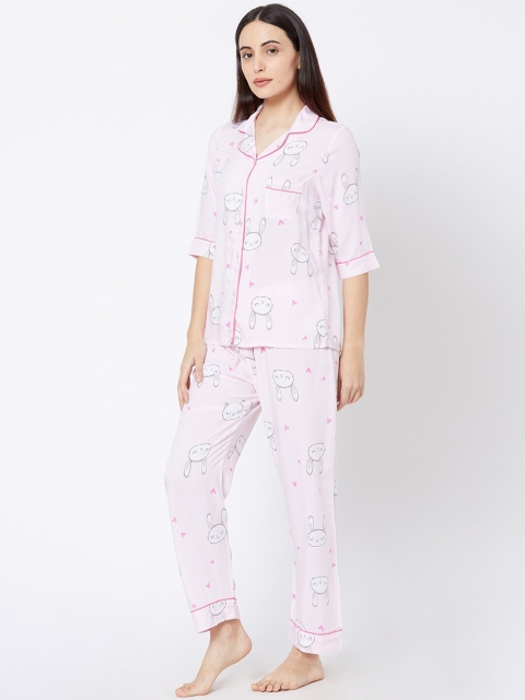 

Sweet Dreams Women Peach-Coloured Printed Night suit