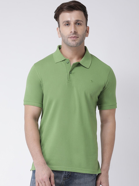 

COBB Men Green Solid Polo Collar T-shirt