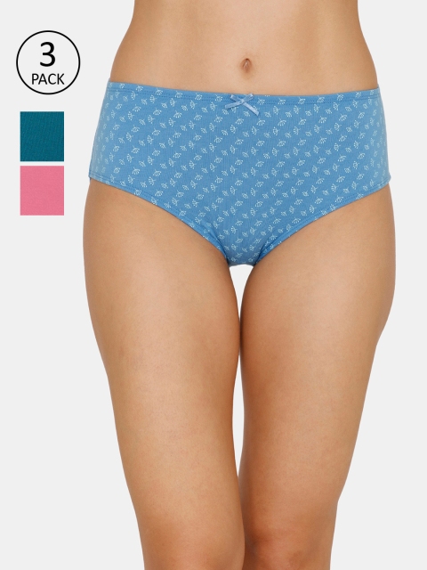 

Zivame Women Pack of 3 Assorted Hipster Briefs ZI2420FASHAMMGT