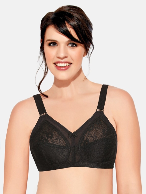 

Enamor Black Non-Wired Non Padded Full Coverage Everyday Bra F026
