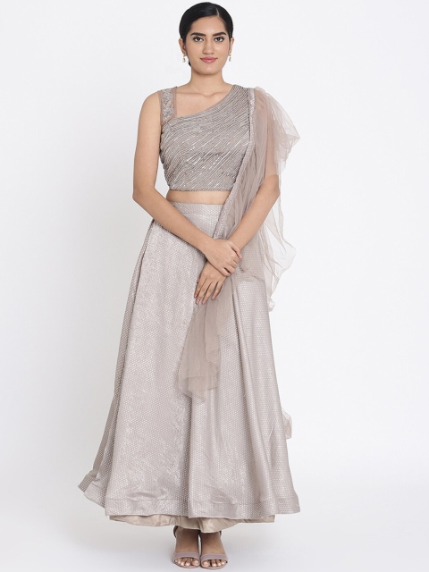 

Koskii Brown Ready to Wear Lehenga & Blouse with Dupatta
