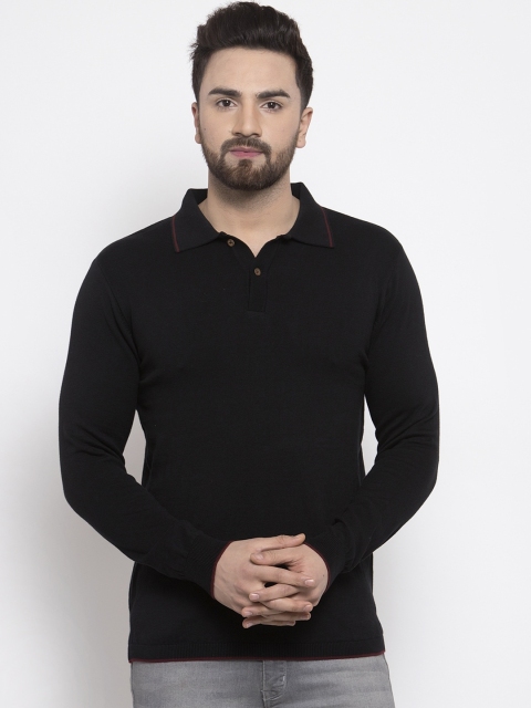 

Kalt Men Black Self Design Pullover Sweater