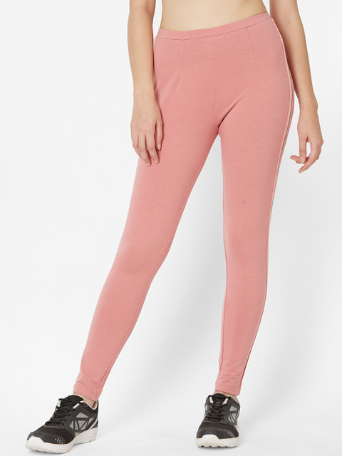 

Sweet Dreams Women Pink Solid Tights With Side Stripes