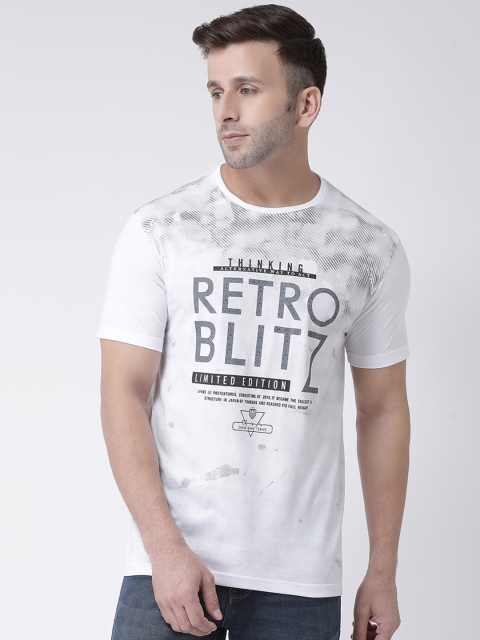 

COBB Men White Printed Round Neck T-shirt